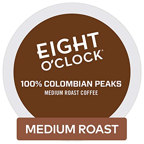 Book Cover Eight O'Clock Coffee 100% Colombian Peaks, Single Serve Coffee K-Cup Pod, Medium Roast, 96