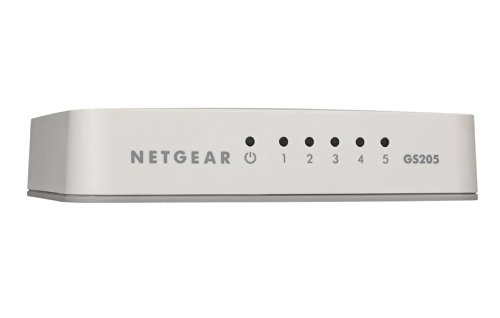 NETGEAR 5-Port Gigabit Ethernet Unmanaged Switch, Desktop, 10/100/1000Mbps (GS205)