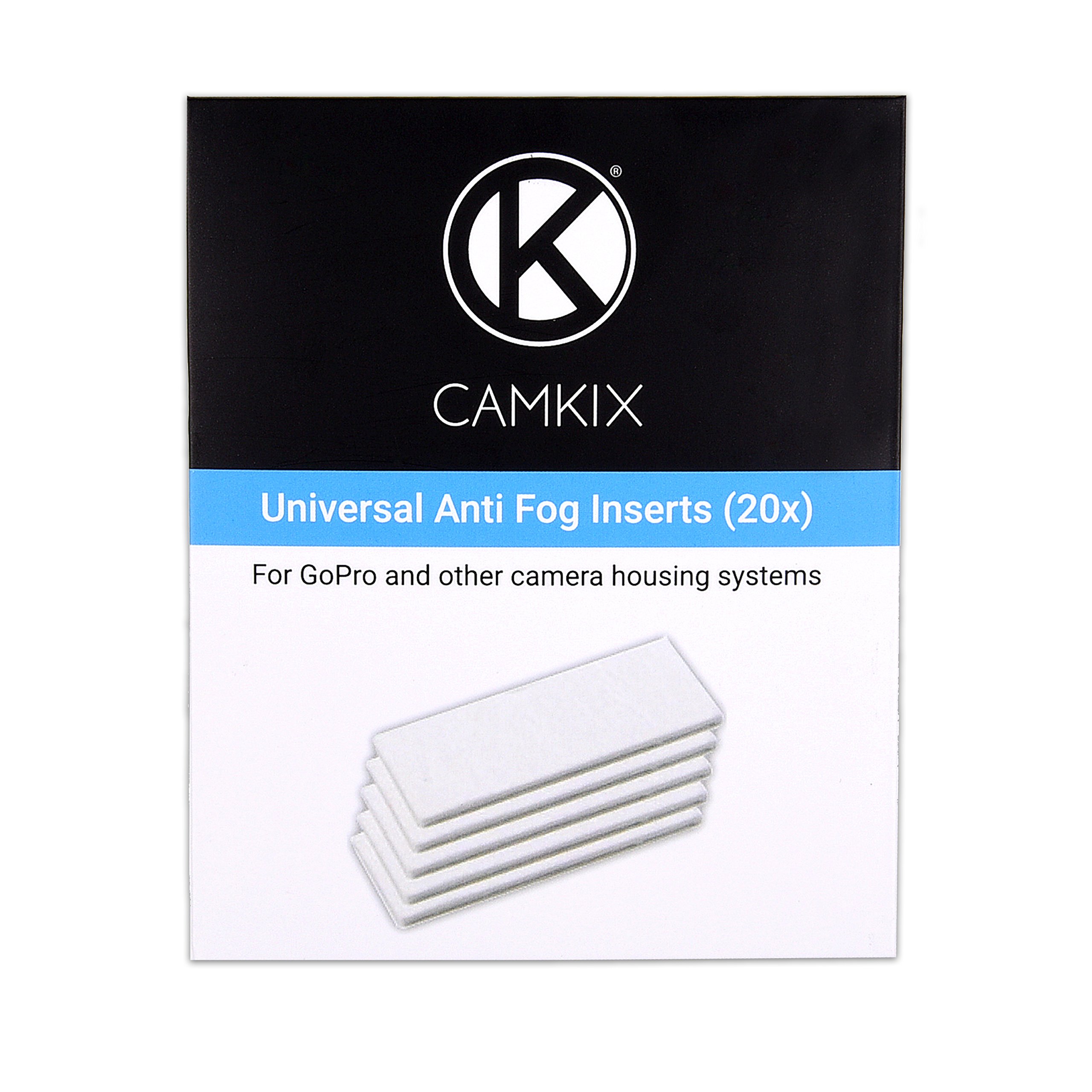 Book Cover CamKix Anti-Fog Inserts for Gopro Hero 4 Black, Silver, 3+, 3, 2, 1 and Other Camera and Housing Systems - 20 Pack Reusable Moisture Removing Inserts