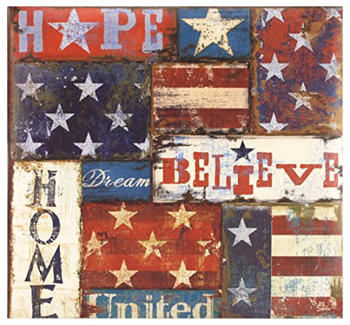 MCS MBI 13.5x12.5 Inch Americana Collection Scrapbook Album with 12x12 Inch Pages, Flag Patchwork Theme (860084)