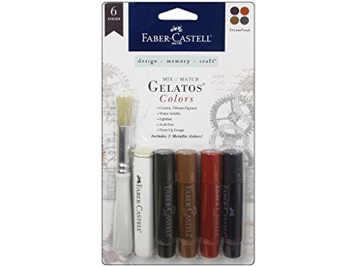 Faber Castell  Design Memory Craft Gelatos Color & Clear Stamp,  Steampunk - 4 Colors Per Set