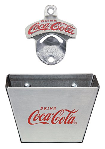TableCraft Coca-Cola CC341361M Wall Mount Bottle Opener with Cap Catcher