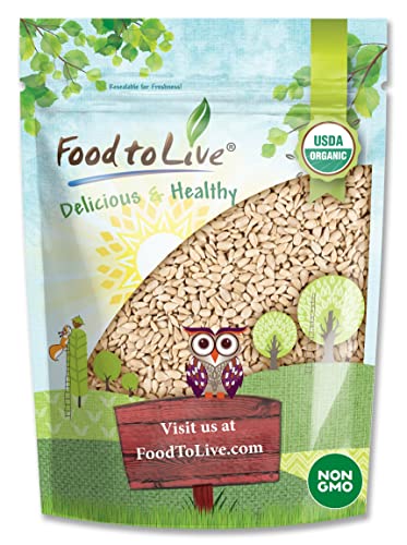 Food to Live - Organic Sunflower Seeds, 4 Pounds Hulled, Raw, Non-GMO, Dried Kernels, Unsalted, Kosher, Vegan, Keto, Paleo, Sirtfood, Bulk, Good Source of Protein