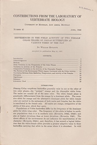 Differences in the Field Activity of Two Female Color Phasees of Colias Butterflies at Various Times of the Day