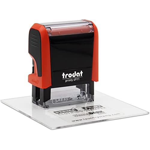 Clothing Stamp with StampDARK Tool and Extra Replacement pad - Choose from Many Fonts and Icons.