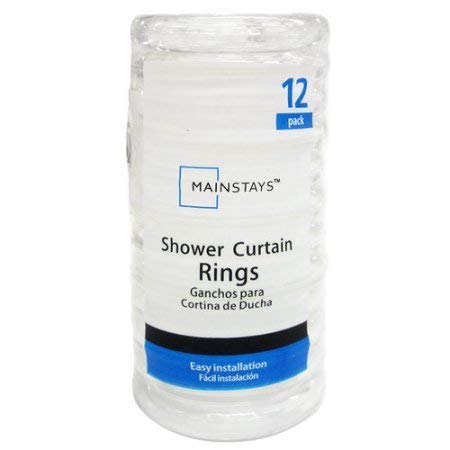 Book Cover Basic Plastic Shower Curtain Rings - Clear - 12pk
