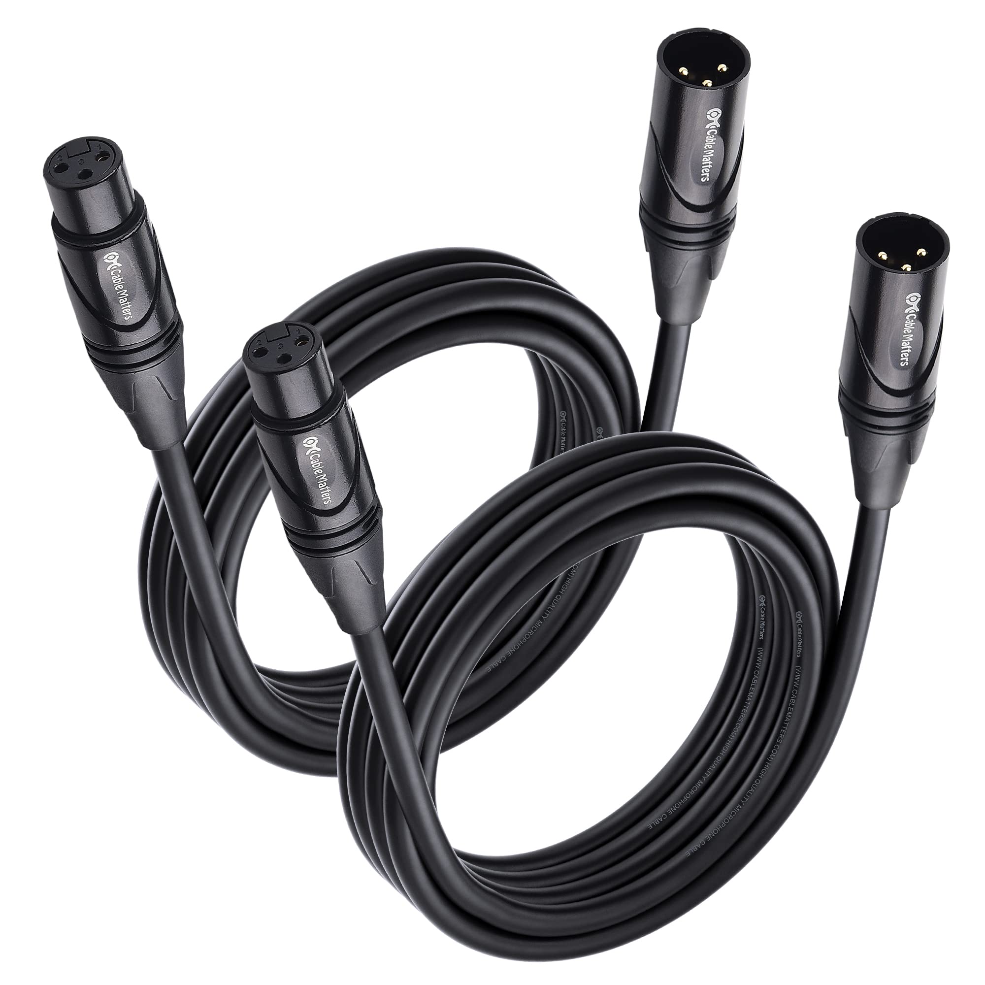 Book Cover Cable Matters 2-Pack Premium XLR to XLR Microphone Cable 10 Feet, Oxygen-Free Copper (OFC) XLR Male to Female Cord/XLR Cables/Mic Cable
