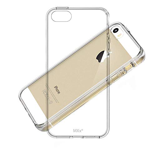 MXX iPhone SE 2020 Heavy Duty Protective Case with Screen Protector [3 Layers] Rugged Rubber Shockproof Protection Cover & Rotating 360 Degree Belt Clip for Apple iPhone SE 2020 (Clear)