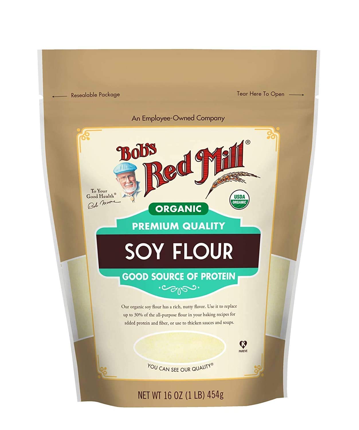 Book Cover Bob's Red Mill Organic Soy Flour - 16 oz - 2 pk