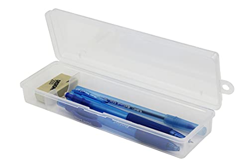 Creative Hobbies® Clear Polypropylene Mini Storage Box with Hinged Lid & Snap Closure -For Pencils, Pens, Drill Bits, Office Supplies, Organization, Tool Box and more!
