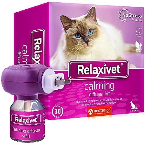 Book Cover Cat Calming Pheromone Diffuser Kit | Improved DE-Stress Formula | Anti-Anxiety Treatment for Cats | Reduces Stress, Scratching, Fighting & Other Problematic Behavior (1 Diffuser + 1 Refill)