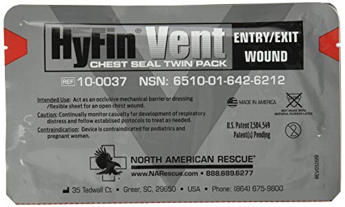 Book Cover North American Rescue Hyfin Vent Chest Seal, 2 Count, Original Version
