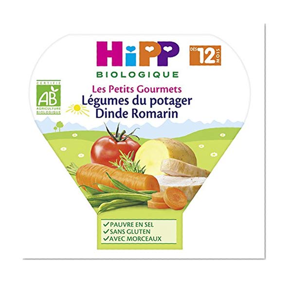Hipp Biologique Les Petits Gourmets Légumes du Potager Dinde Romarin dès 12 mois - 6 assiettes de 230 g