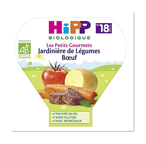Hipp Biologique Les Petits Gourmets Jardinière de Légumes Boeuf dès 18 mois - 6 assiettes de 260 g