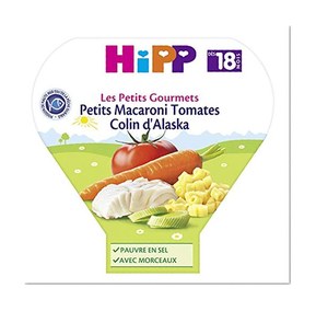 Hipp Biologique Les Petits Gourmets Petits Macaroni Tomates Colin Alaska dès 18 mois - 6 assiettes de 260 g