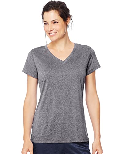 Hanes Sport Women's V-Neck T-Shirt, Performance Short Sleeve Tee, Moisture-Wicking