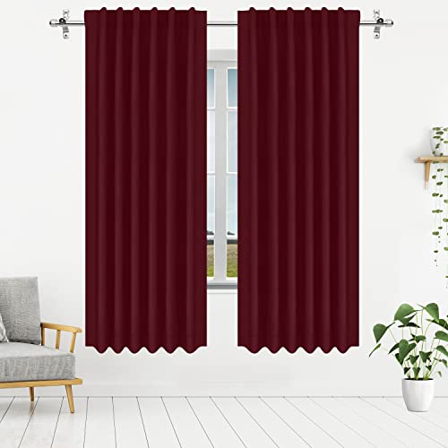 Book Cover Utopia Bedding Blackout Curtains for Bedroom - Rod Pocket Window Curtains 63 Inch Length 2 Panels - Thermal Curtains & Drapes for Living Room (Burgundy - W52 x L63 Inch)