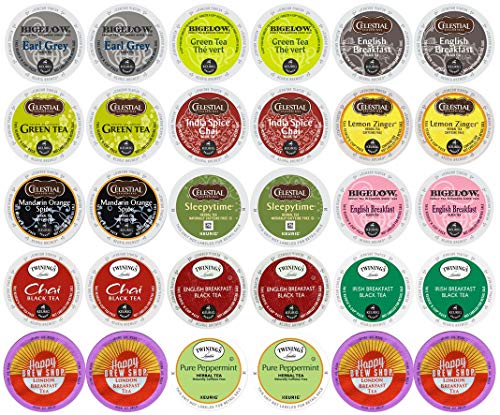 Book Cover 30-count TOP BRAND TEA Variety Sampler Pack, Single-Serve Cups for Single Cup Brewers (2.0 Compatible)