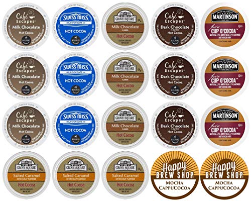Book Cover 20-count TOP BRAND HOT COCOA Variety Sampler Pack, Single-Serve Cups for Single Cup Brewers