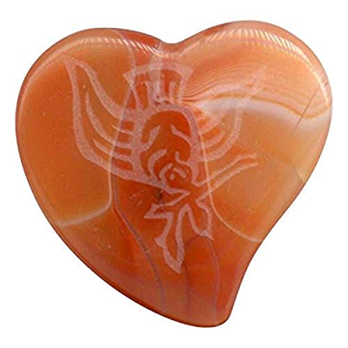 Strum-N-Comfort SNC-MP/A/Dove Magic Stone Amber Agate Heart Shaped Pick with Dove Engraving