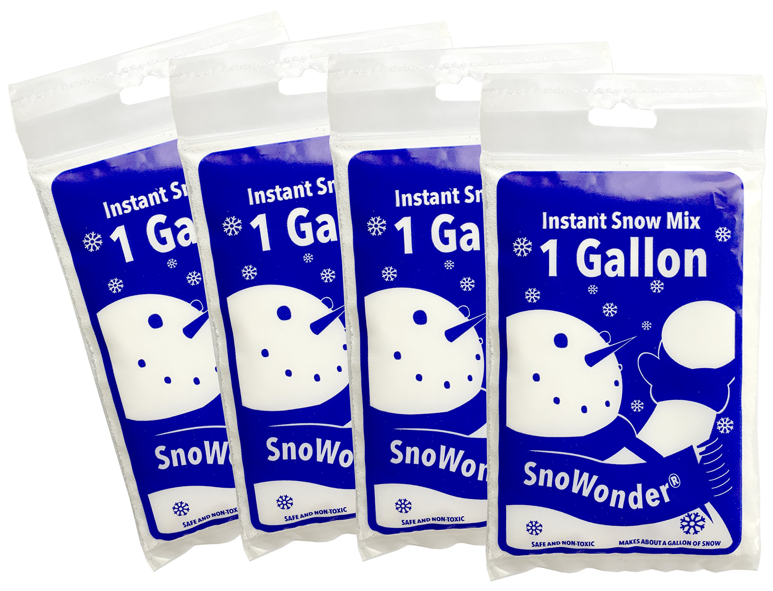 Book Cover SNOWONDER Instant Snow Fake Artificial Snow, Also Great for Making Cloud Slime - Mix Makes 4 Gallons of Fake Snow