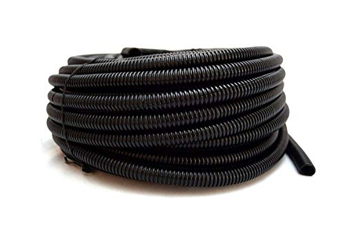 Book Cover Nippon America 1/2 inch Split Loom 100' Feet Black - Wire Tubing Black Car Audio Stereo Cable