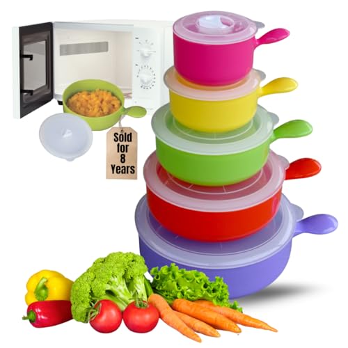 EvelotsÂ® Set of 5 Deluxe Microwave And Freezer Bowls, Kitchen Storage, Food Saver