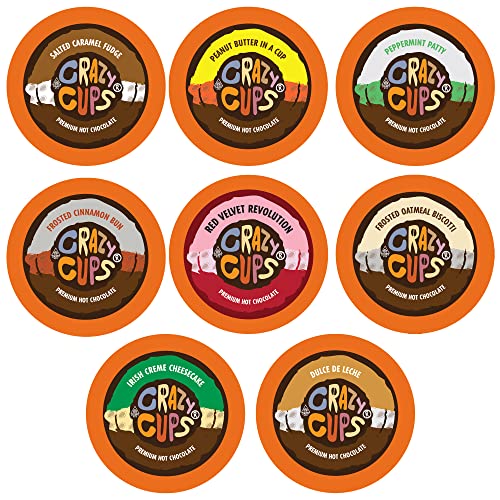 Book Cover Crazy Cups Premium Hot Chocolate Single Serve Cups for Keurig K Cup Brewers, Variety Pack Sampler, 30 count