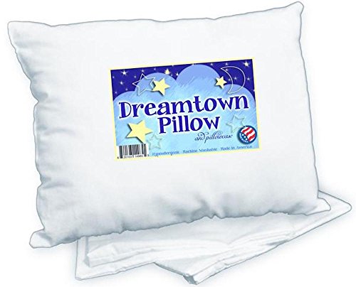 Book Cover Dreamtown Kids Toddler Pillow with Pillowcase 14x19 White. Made in USA