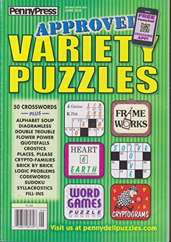 Penny Press Approved Variety Puzzles Magazine June 2014