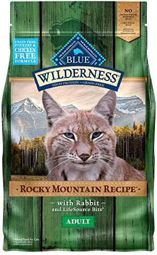 Blue Buffalo Wilderness Rocky Mountain Recipe High Protein Grain Free, Natural Adult Dry Cat Food, Rabbit 4-lb