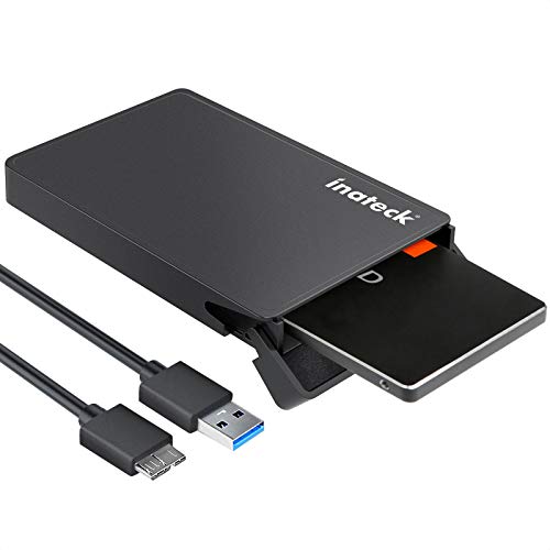 Inateck 2.5 Hard Drive Enclosure,USB 3.0 External Hard Drive Case, Support UASP and Optimized for SSD, Tool-Free,FE2005