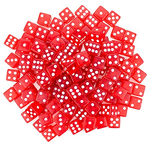 Brybelly 100 Red Dice , 16mm, Red