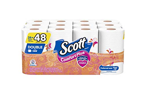 Book Cover Scott ComfortPlus Toilet Paper, 24 Double Rolls, Bath Tissue