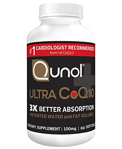 Book Cover Qunol Ultra 100mg CoQ10, 3x Better Absorption, Patented Water and Fat Soluble Natural Supplement Form of Coenzyme Q10, Antioxidant for Heart Health, 60 Count Softgels