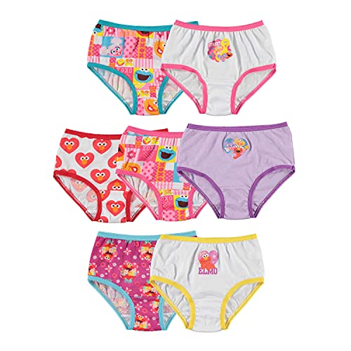 Sesame Street Girls' Toddler Underwear Multipacks, Sesame7pk, 2T/3T
