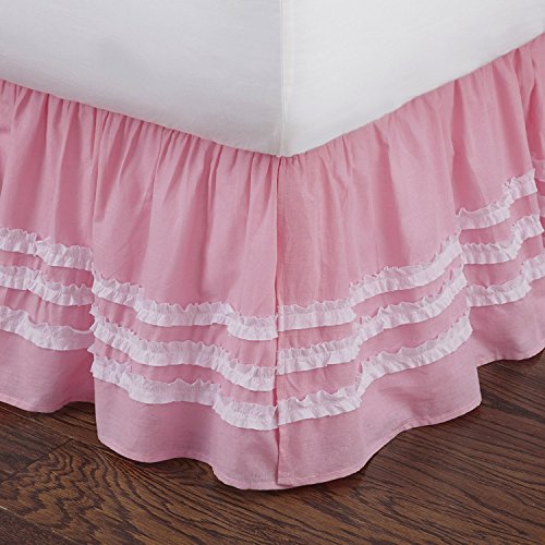 Levtex home Dust Ruffle, 39x75+ 16, Pink