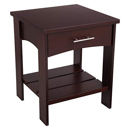 Book Cover KidKraft Addison Wooden Twin Side Table with Drawer, Children's Bedroom Furniture - Espresso, 15.8 x 16.5 x 18.7