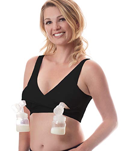 Rumina's Classic Nursing Bra with Hands-Free Pumping - Black, L