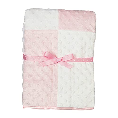 Spasilk Minky Raised Dot Baby Blanket with Satin Trim â€” Double Layer Blanker for Baby Girls, Baby Boys â€” Gifts for Newborns â€” Receiving Blanket