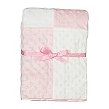 Spasilk Baby Girls Minky Raised Dot Blanket with Satin Trim Bandana, Pink, 30 X 40 US