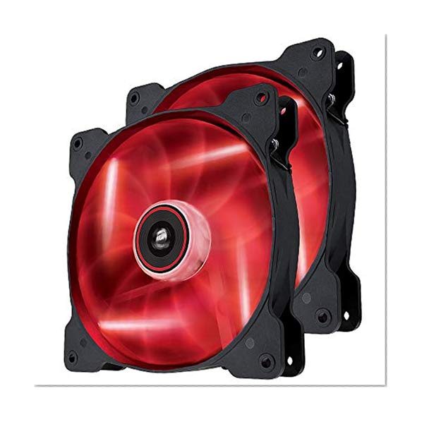 Corsair SP140 LED Ventilateur de Boitier, 140mm, Rouge LED (Dual Pack)