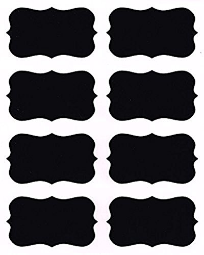 RZSAIDA Chalkboard Labels, 40 Premium Waterproof Peel and Stick for Jars, Pantries, Craft Rooms Black, 40-PACK FANCY LABELS, 40-PACK FANCY LABELS