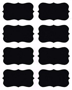 RZSAIDA Chalkboard Labels, 40 Premium Waterproof Peel and Stick for Jars, Pantries, Craft Rooms Black, 40-PACK FANCY LABELS, 40-PACK FANCY LABELS