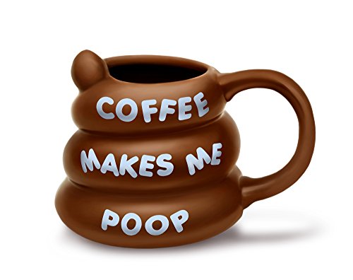 Book Cover BigMouth Inc, Coffee Makes Me Poop Mug, Brown Ceramic