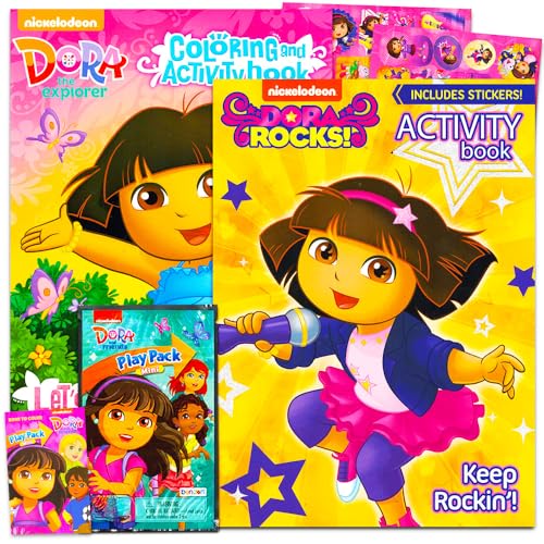 Dora the Explorer Coloring Books with Stickers Bundle (120 Pages) Dora the Explorer Party Supplies