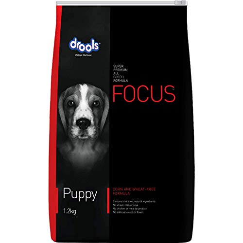 Drools Focus Puppy Super Premium Dog Food, 1.2kg for All Breed Sizes for Dogs Preservative-Free