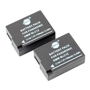 DSTE 2-Pack Rechange Batterie pour Panasonic DMW-BLC12 Lumix DMC-G5 DMC-G6 DMC-G7 DMC-GH2 DMC-FZ200 DMC-FZ200GK DMC-FZ1000 V-LUX4 Leica Q