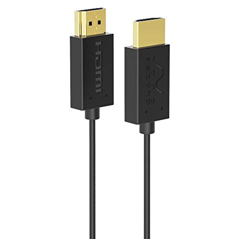 Nanosecond Extreme Slim 2.6' HDMI Cable - World's Thinnest and Most Flexible HDMI Cable. (2.6 Ft / 0.8m) High-Speed Supports Full 1080P, 4K, UltraHD, 3D, Ethernet, and Audio Return Channel