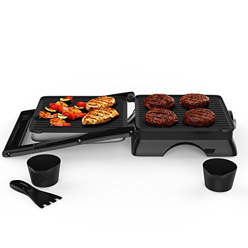 Panini Press Indoor Grill and Gourmet Sandwich Maker, Electric with Nonstick Plates by Chef Buddy